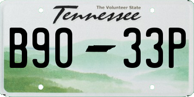 TN license plate B9033P
