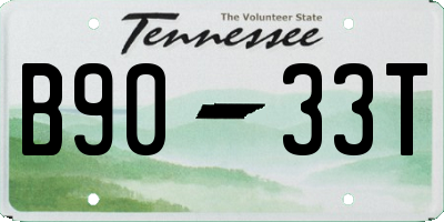 TN license plate B9033T