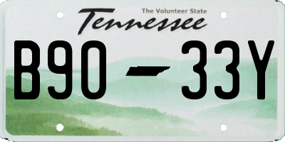 TN license plate B9033Y