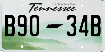 TN license plate B9034B