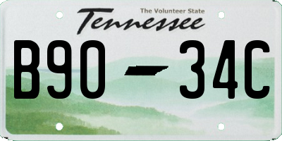 TN license plate B9034C
