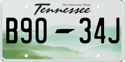 TN license plate B9034J