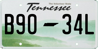 TN license plate B9034L