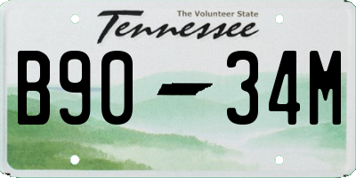 TN license plate B9034M