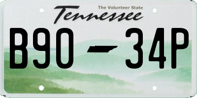 TN license plate B9034P