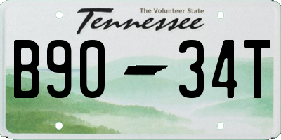 TN license plate B9034T