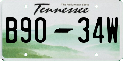 TN license plate B9034W