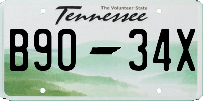TN license plate B9034X