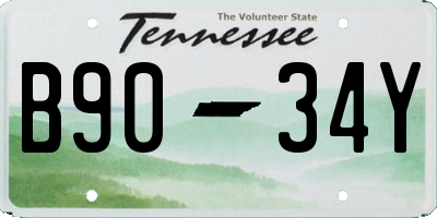 TN license plate B9034Y