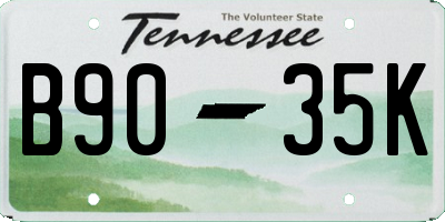 TN license plate B9035K