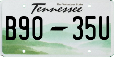 TN license plate B9035U