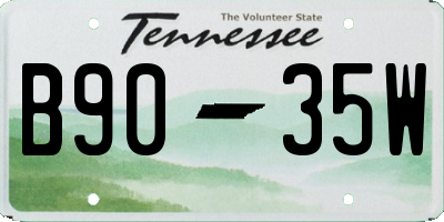 TN license plate B9035W