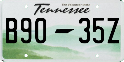TN license plate B9035Z
