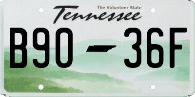TN license plate B9036F