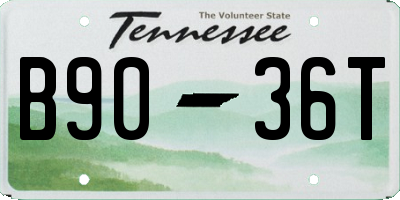 TN license plate B9036T