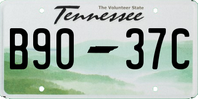 TN license plate B9037C