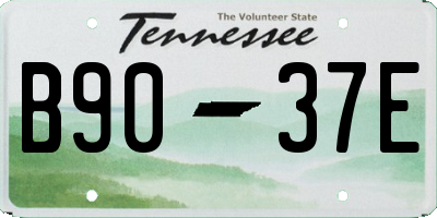 TN license plate B9037E
