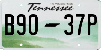 TN license plate B9037P