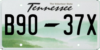 TN license plate B9037X