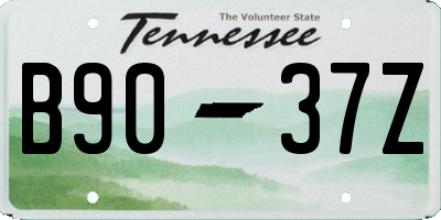 TN license plate B9037Z
