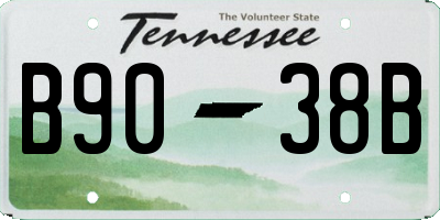 TN license plate B9038B