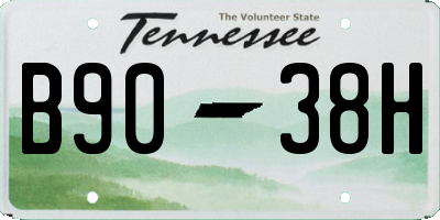 TN license plate B9038H