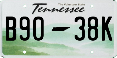 TN license plate B9038K