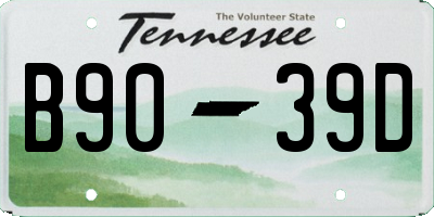 TN license plate B9039D