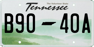 TN license plate B9040A