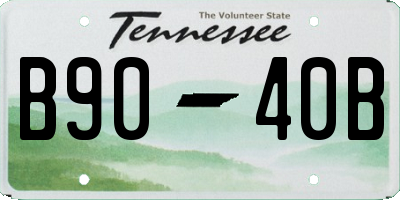 TN license plate B9040B