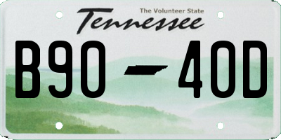 TN license plate B9040D