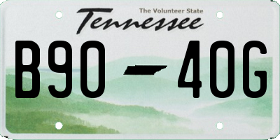 TN license plate B9040G