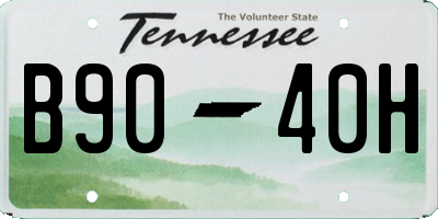 TN license plate B9040H