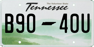 TN license plate B9040U