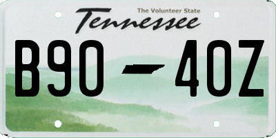 TN license plate B9040Z