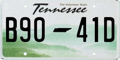TN license plate B9041D