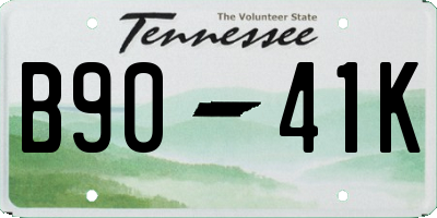 TN license plate B9041K