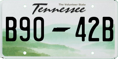 TN license plate B9042B