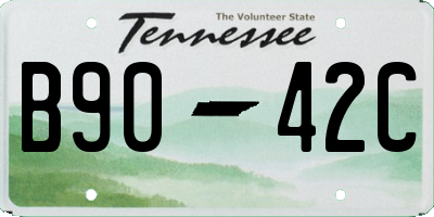 TN license plate B9042C