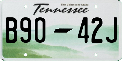 TN license plate B9042J