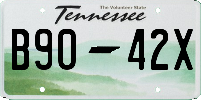 TN license plate B9042X