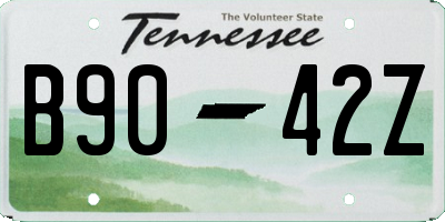 TN license plate B9042Z