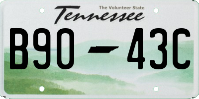 TN license plate B9043C