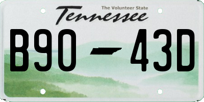 TN license plate B9043D