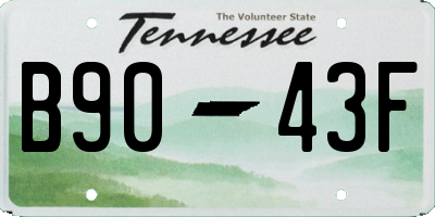 TN license plate B9043F