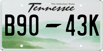 TN license plate B9043K