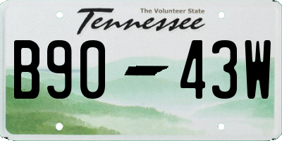 TN license plate B9043W
