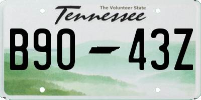 TN license plate B9043Z