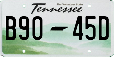 TN license plate B9045D