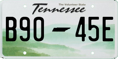 TN license plate B9045E
